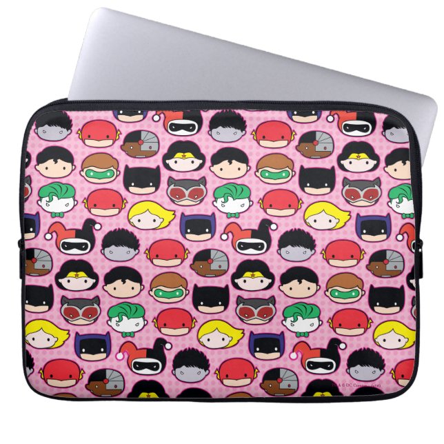 Chibi Justice League Head Mönster Laptop Sleeve (Framsidan)