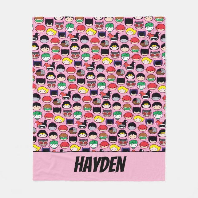 Chibi Justice League Head Pattern Fleecefilt (Framsidan)