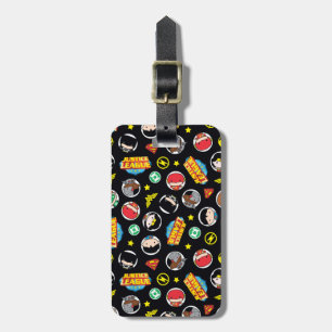 Chibi Justice League Heroes och Logotyper Mönster Bagagebricka