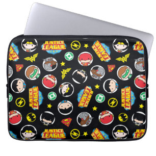 Chibi Justice League Heroes och Logotyper Mönster Laptop Sleeve