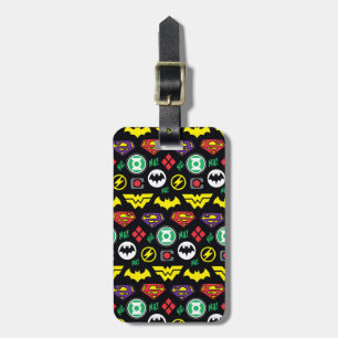 Chibi Justice League Logotyp Mönster Bagagebricka
