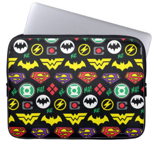 Chibi Justice League Logotyp Mönster Laptop Fodral