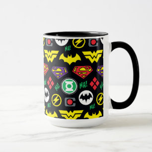 Chibi Justice League Logotyp Mönster Mugg