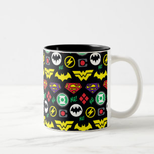 Chibi Justice League Logotyp Mönster Två-Tonad Mugg