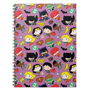 Chibi Justice League Mönster på Lila Anteckningsbok