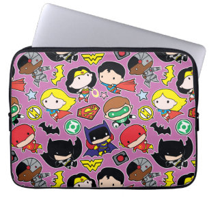 Chibi Justice League Mönster på Lila Laptop Fodral