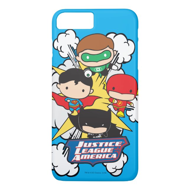 Chibi Justice League of America Explosion Case-Mate iPhone Skal (Baksida)
