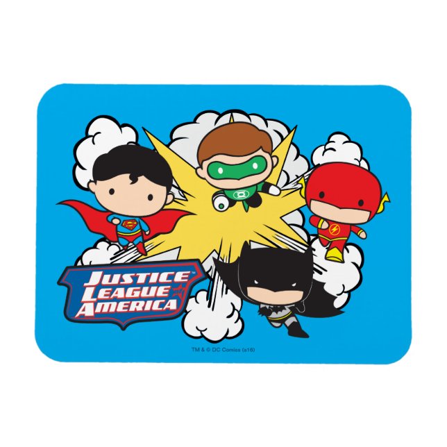 Chibi Justice League of America Explosion Magnet (Horisontell)