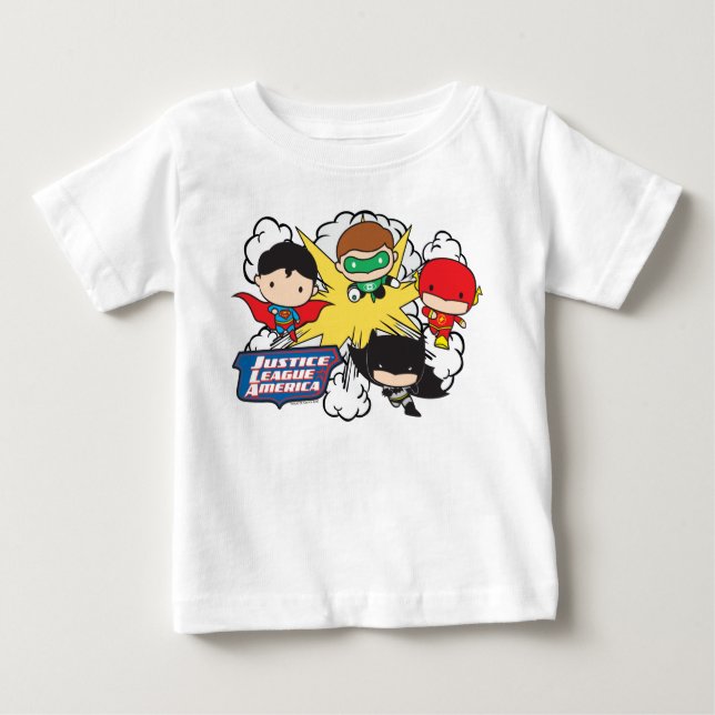 Chibi Justice League of America Explosion T-shirt (Framsida)