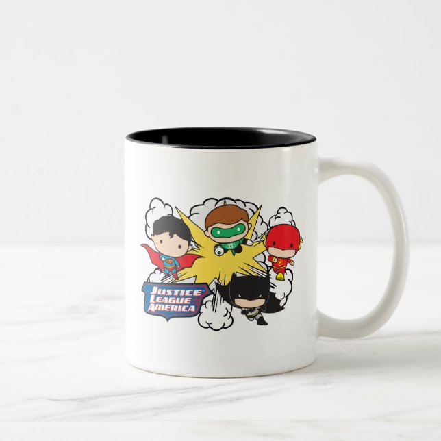 Chibi Justice League of America Explosion Två-Tonad Mugg (Höger)