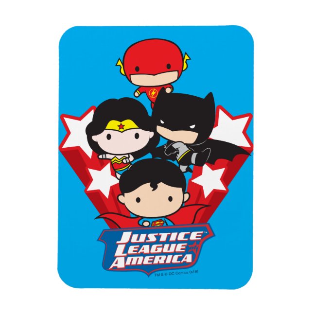 Chibi Justice League of America Stars Magnet (Vertikal)