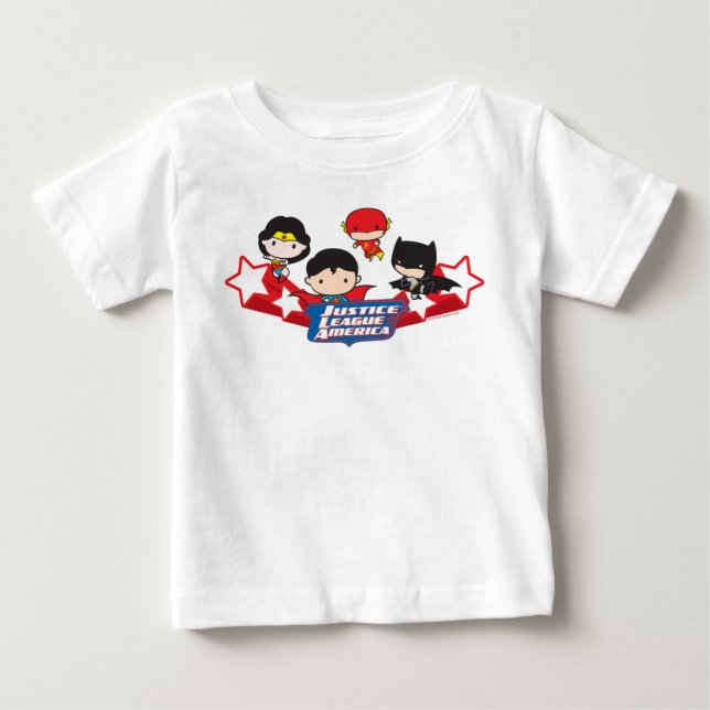 Chibi Justice League of America Stars T-shirt (Framsida)