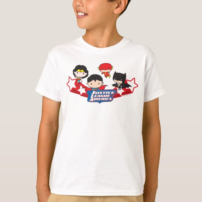 Chibi Justice League of America Stars T-shirt (Framsida)