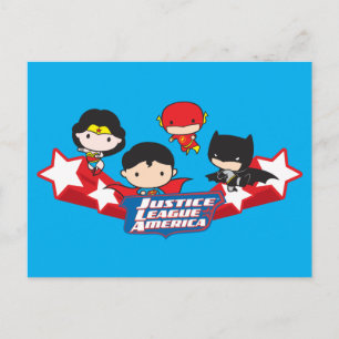 Chibi Justice League of America Stars Vykort