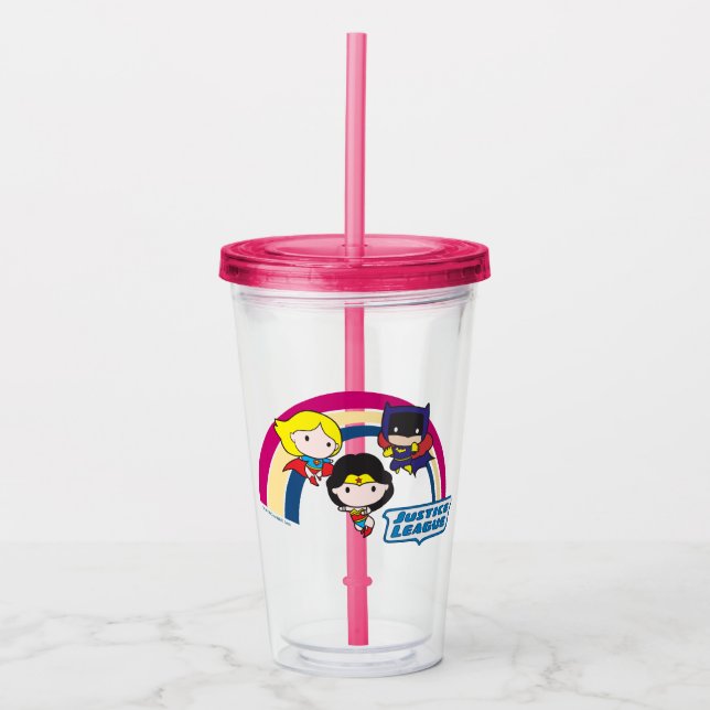 Chibi Justice League Rainbow 2 Take Away Mugg (Framsida)