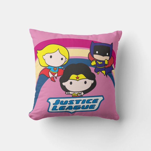Chibi Justice League Rainbow Kudde (Framsida)