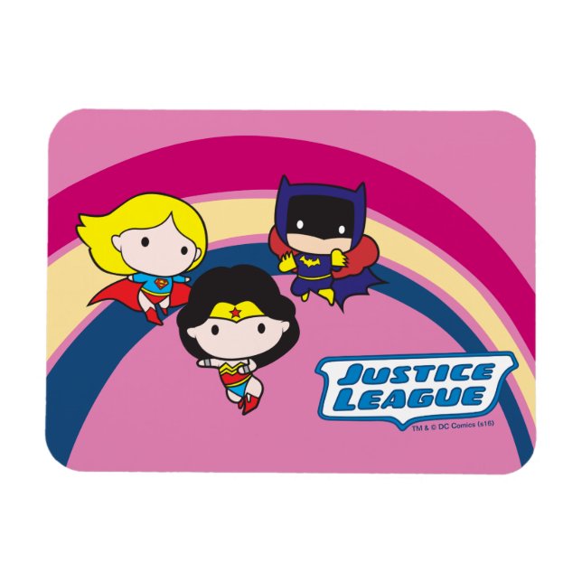 Chibi Justice League Rainbow Magnet (Horisontell)