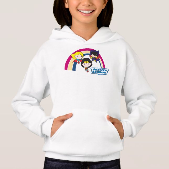 Chibi Justice League Rainbow Tee Shirt (Framsida)
