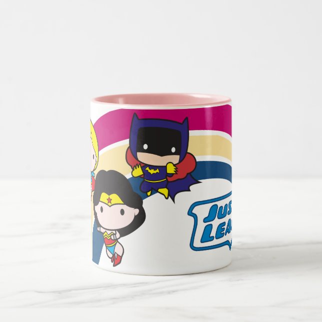 Chibi Justice League Rainbow Två-Tonad Mugg (Center)