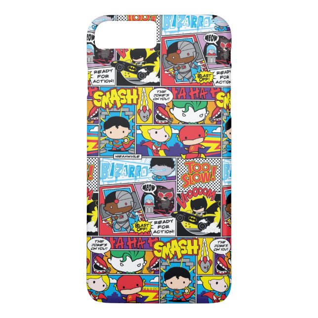 Chibi Justice League Tecknad Bok Mönster Case-Mate iPhone Skal (Baksida)
