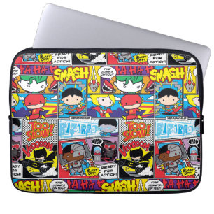Chibi Justice League Tecknad Bok Mönster Laptop Sleeve
