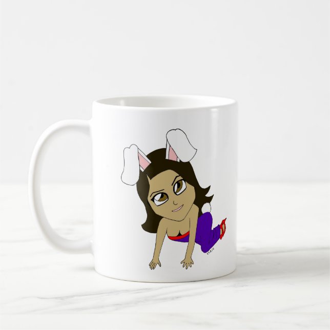 chibi kanin flicka kaffemugg (Vänster)