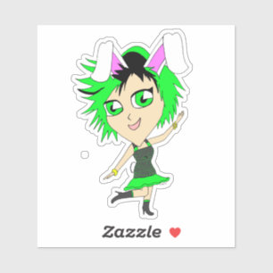 chibi kanin flicka klistermärken
