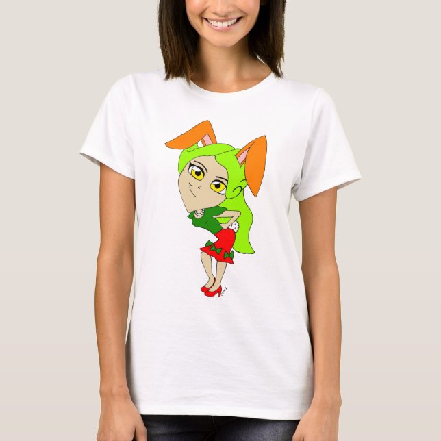 chibi kanin tjej t-shirt (Framsida)