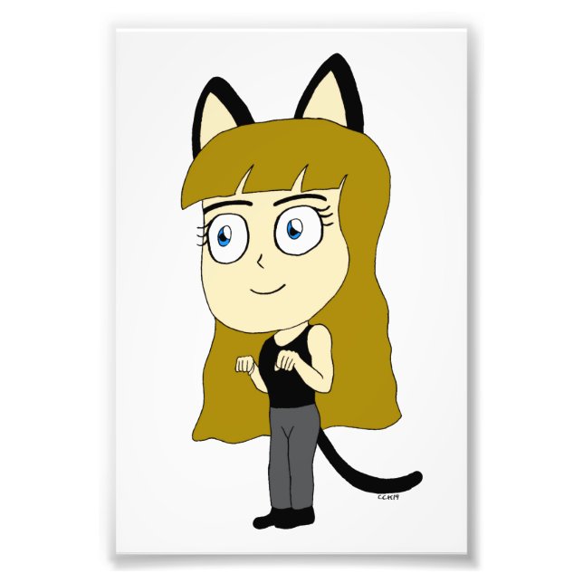 chibi kattflicka fototryck (Framsidan)