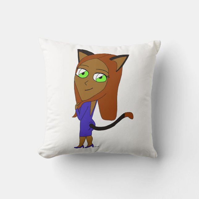 chibi kattflicka kudde (Framsida)