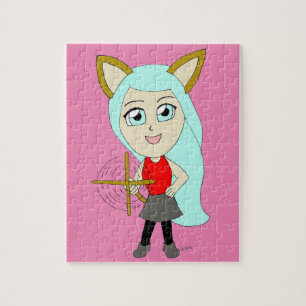 chibi kattflicka pussel