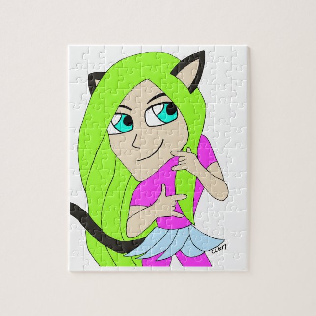 chibi kattflicka  pussel (Vertikal)