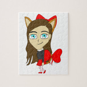 chibi kattflicka pussel
