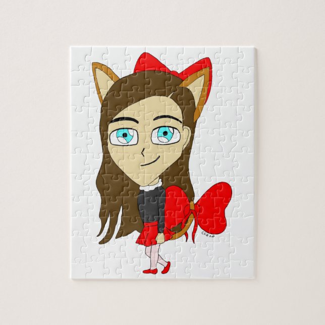 chibi kattflicka pussel (Vertikal)