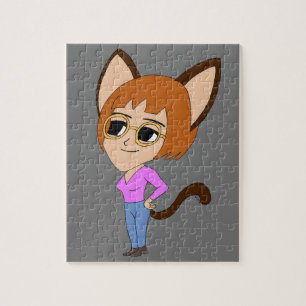chibi kattflicka pussel