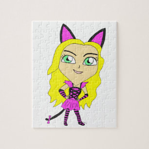 chibi kattflicka pussel
