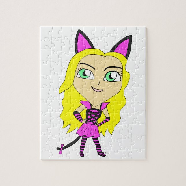 chibi kattflicka  pussel (Vertikal)