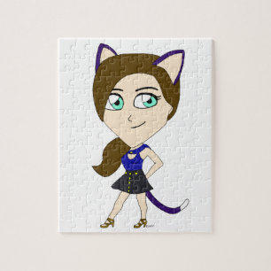 chibi kattflicka pussel