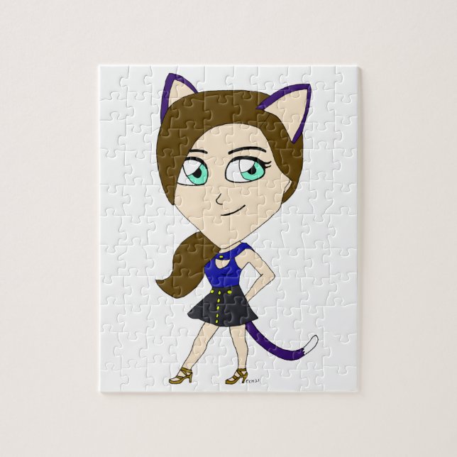 chibi kattflicka  pussel (Vertikal)