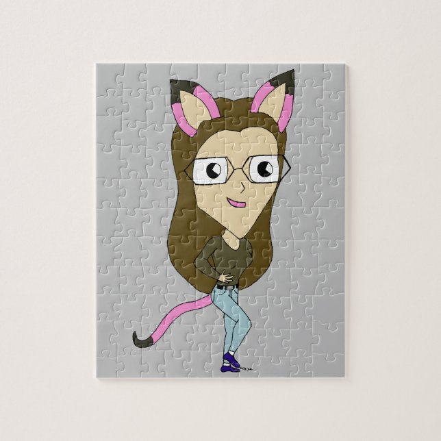 chibi kattflicka pussel (Vertikal)
