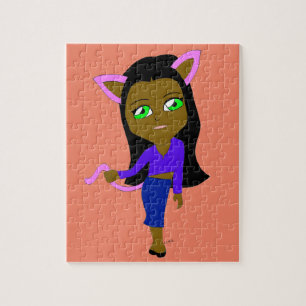chibi kattflicka pussel