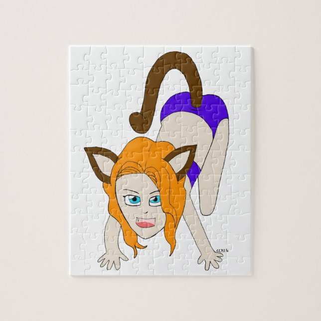 chibi kattflicka pussel (Vertikal)