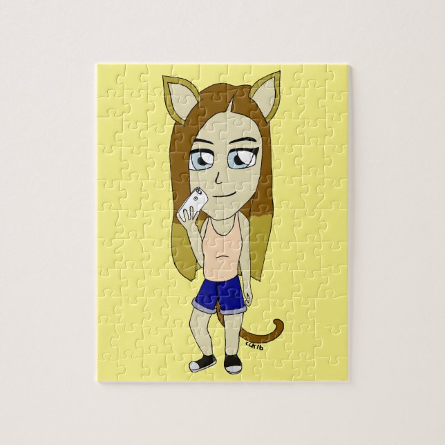 Chibi kattflicka pussel (Vertikal)