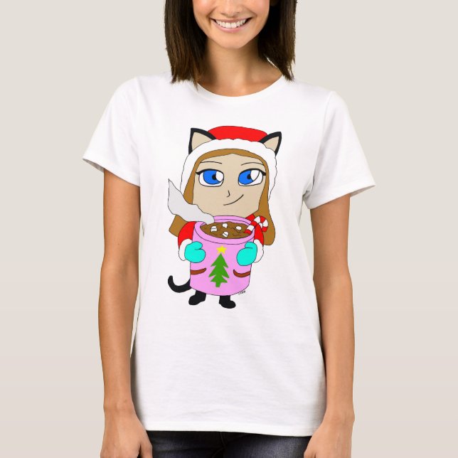 chibi kattflicka    t shirt (Framsida)