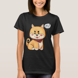 Chibi Kawaii Shiba Inu Hund say Hi T Shirt