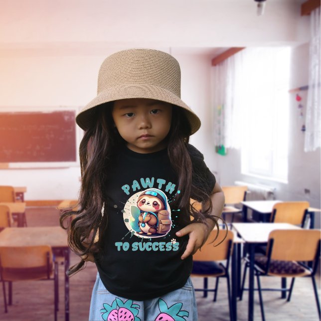 Chibi Kawaii Sloth Namn School Year on Back T Shirt (Skapare uppladdad)