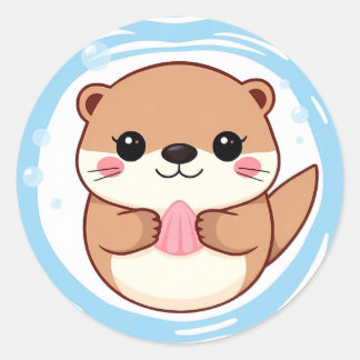 Chibi Kawaii Utter Simmande Klistermärke – Sött Dj