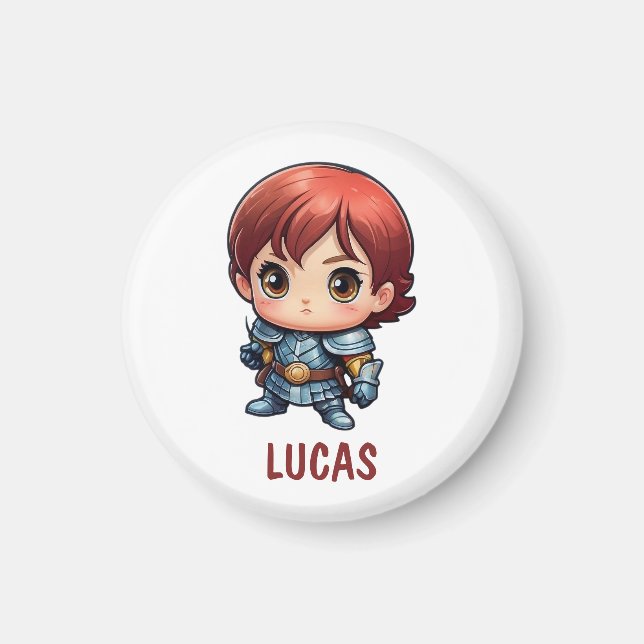 Chibi Knight Custom Kids Fridge Magnet (Framsidan)