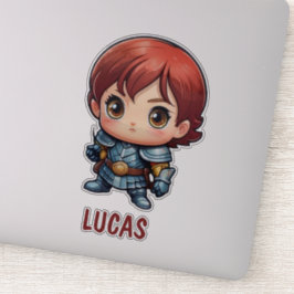 Chibi Knight Personalized Kids Cut Viny Klistermärken