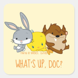 Chibi KRYP BUNNY™, TWEETY™ och TAZ™ Fyrkantigt Klistermärke